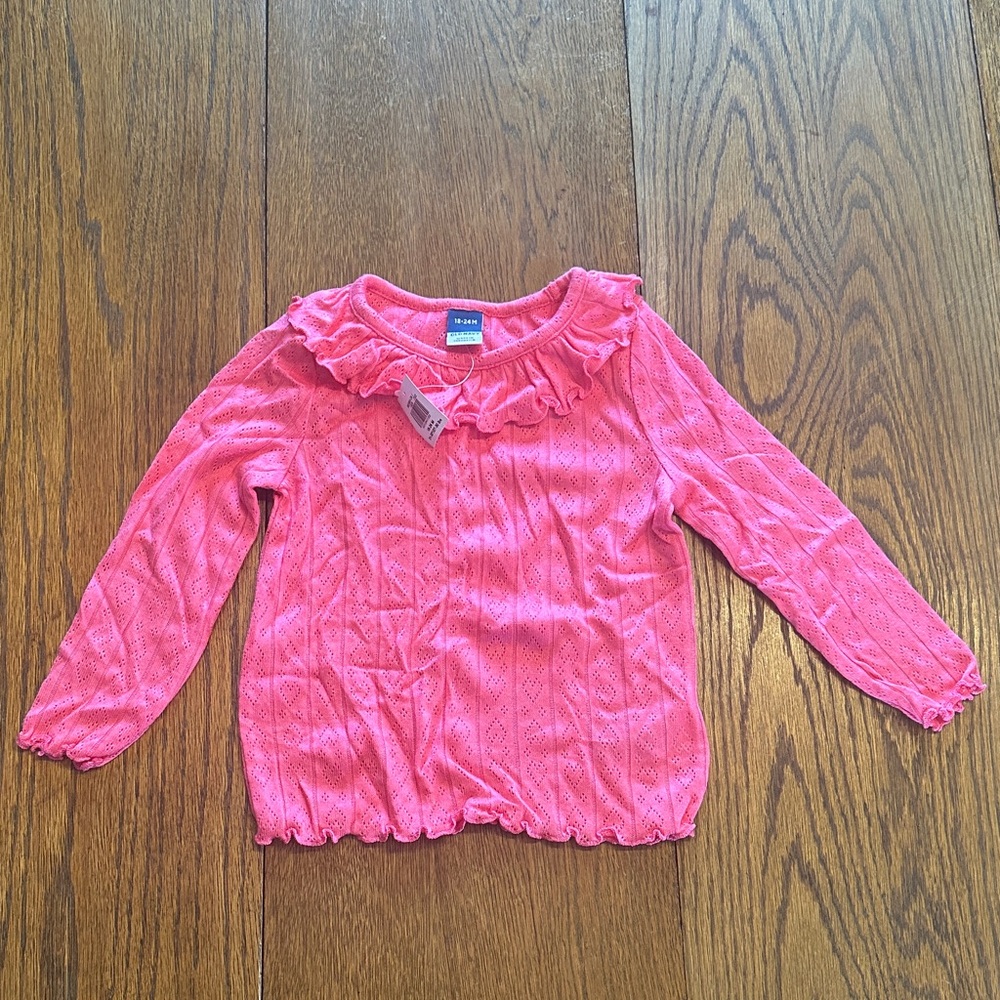 Old Navy Pink Pointelle Knit Top